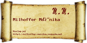 Milhoffer Mónika névjegykártya